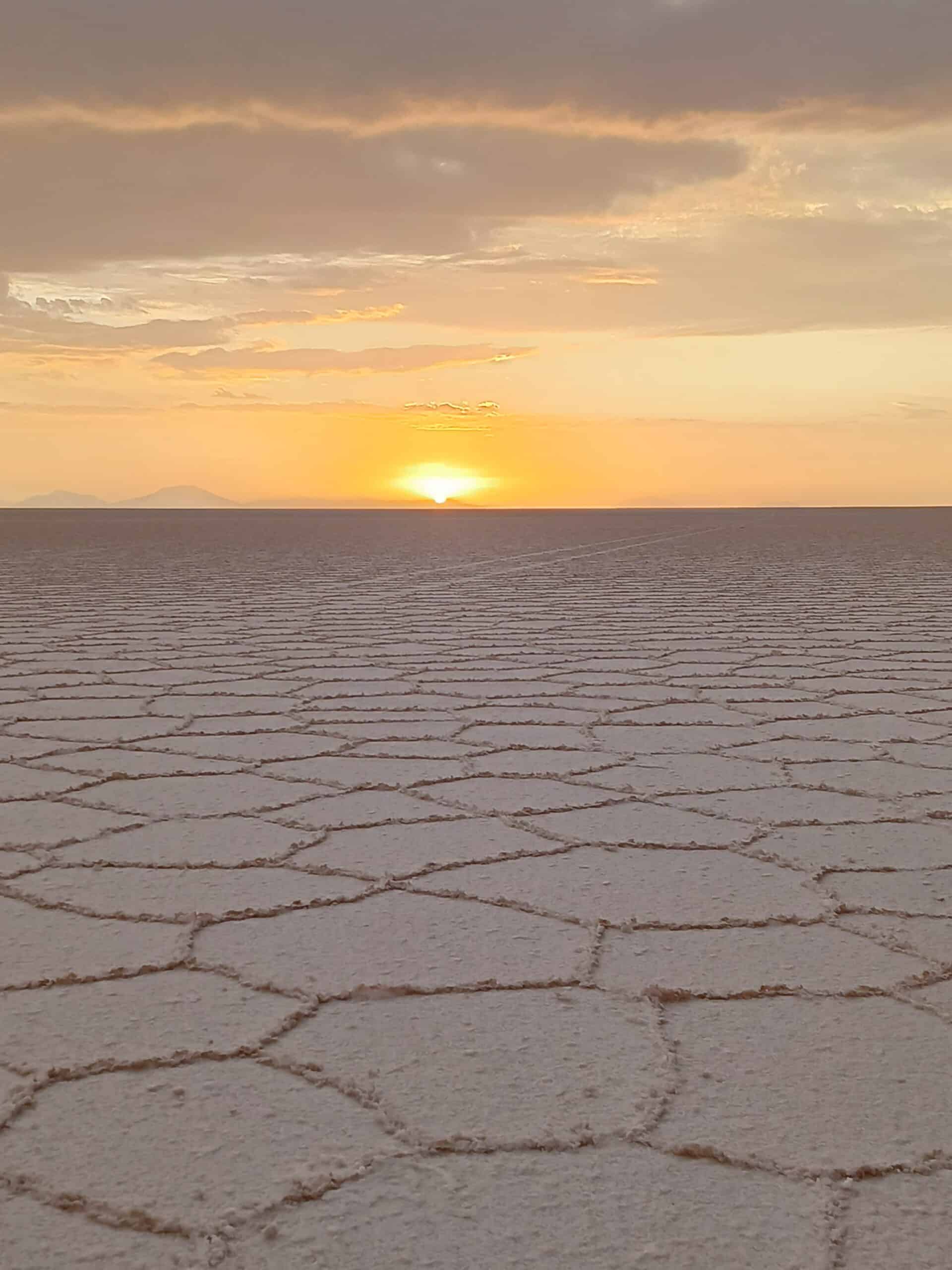 atardecer en el Salar de Uyuni